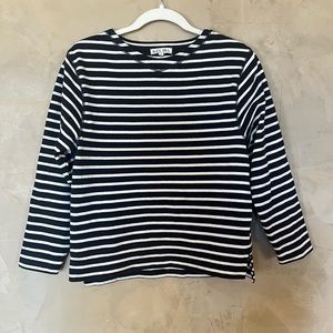 Alex Mill Lakeside Tee. Navy Breton stripes.
